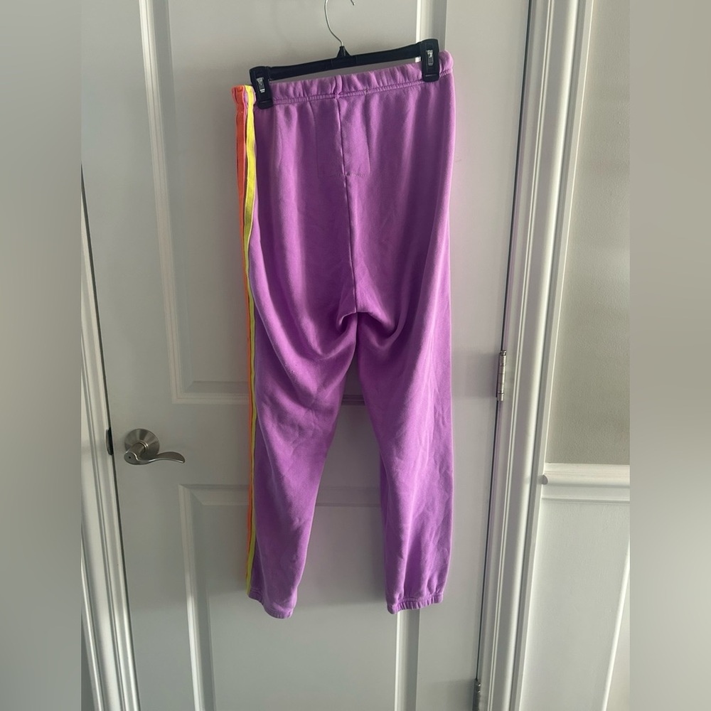 Aviator Nation 5 Stripe Sweatpant Neon Purple - Picture 4 of 4